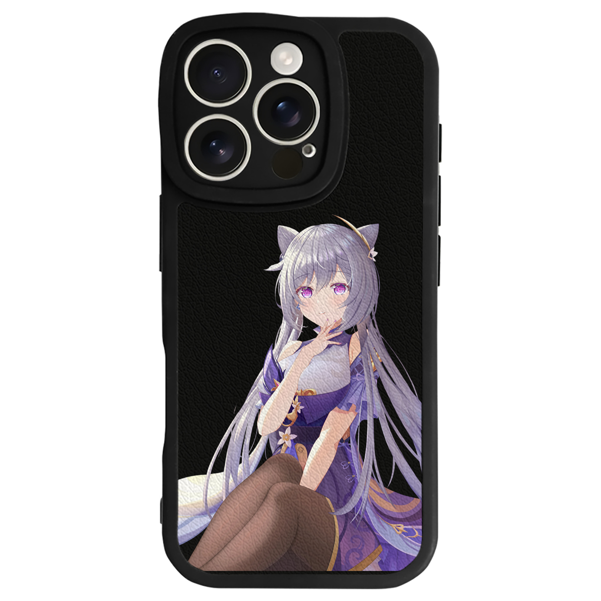 げんし神 刻晴 こくせい genshin Kokusei 【iPhone 16シリーズ対応】シリコンスマホケース（レザー調） 材質：シリコン